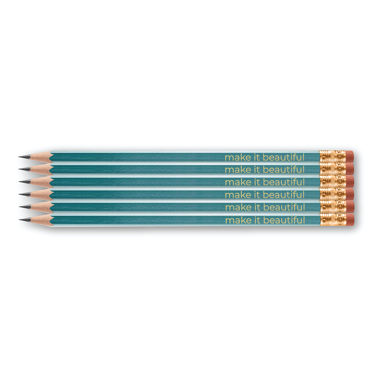 "Make It Beautiful" Pencils in Teal